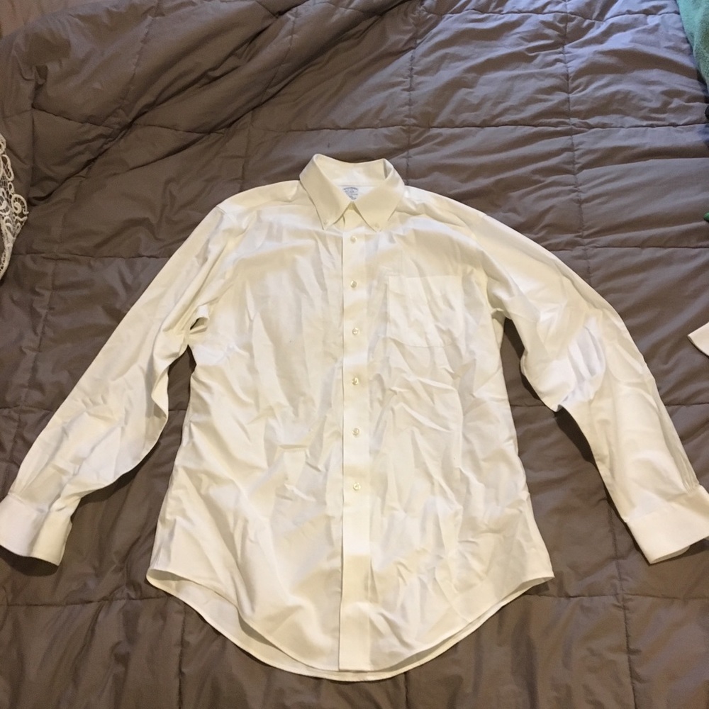 Brooks Brothers white Oxford-cloth dress shirt